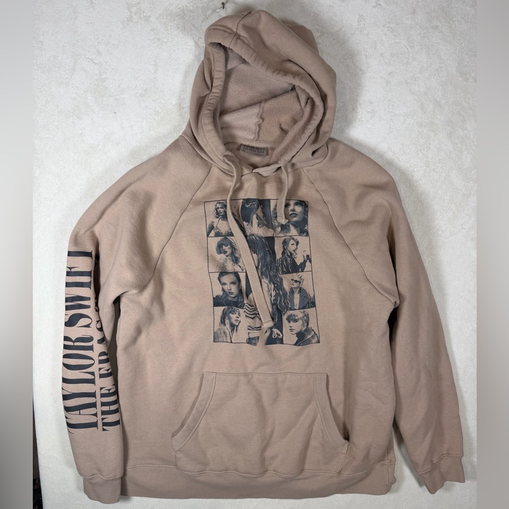 Official Taylor Swift Eras Tour Size Medium Brown Soft Cotton Graphic Hoodie
